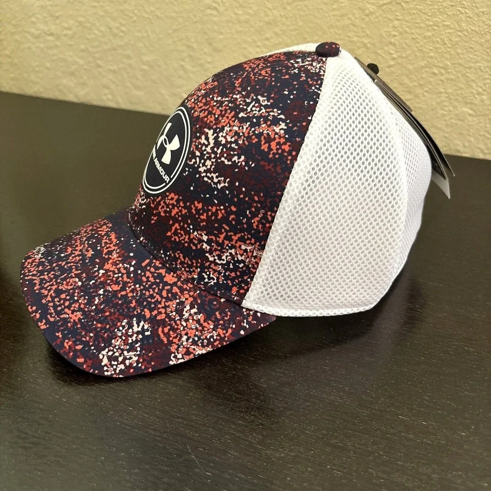 Under Armour Men Golf Cap Hat Iso-Chill Driver Mesh Midnight Navy White XL/2XL